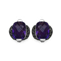 3.14 Carat Genuine Amethyst & Black Diamond .925 Sterling Silver Earrings by Bids.com