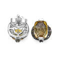 3.14 Carat Genuine Citrine & Black Diamond .925 Sterling Silver Earrings by Bids.com