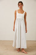 Ribbed Knit Bodice Maxi Dress by Boutique 23