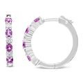 10K White Gold, Â½ Cttw Diamond, & Â½ Cttw Lab-Grown Blue Sapphire Leverback Hoop Earrings (H-I Color, I1-I2 Clarity) by Bids.com