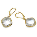 14K Yellow Gold Plated 23.86 Carat Genuine Crystal Quartz Sterling Silver Earrings by Bids.com