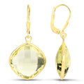 21.40 Carat Genuine Lemon Quartz .925 Sterling Silver Earrings by Bids.com