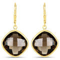 21.40 Carat Genuine Smoky Quartz .925 Sterling Silver Earrings by Bids.com