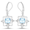5.30 Carat Genuine Swiss Blue Topaz .925 Sterling Silver Earrings by Bids.com