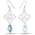 12.14 Carat Genuine Swiss Blue Topaz .925 Sterling Silver Earrings by Bids.com