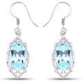 13.68 Carat Genuine Blue Topaz .925 Sterling Silver Earrings by Bids.com
