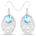 10.72 Carat Genuine Blue Topaz .925 Sterling Silver Earrings by Bids.com