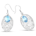 10.72 Carat Genuine Blue Topaz .925 Sterling Silver Earrings by Bids.com