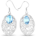 10.72 Carat Genuine Blue Topaz .925 Sterling Silver Earrings by Bids.com