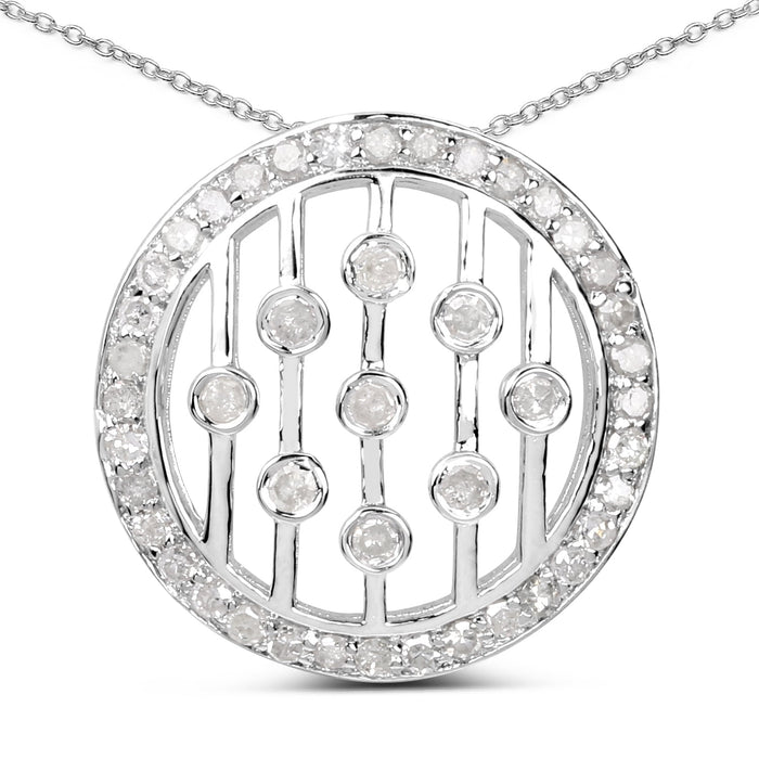 0.53 Carat Genuine White Diamond .925 Sterling Silver Pendant by Bids.com