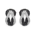 1.05 Carat Genuine Black Diamond & White Diamond .925 Sterling Silver Earrings by Avera Group