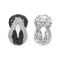 1.05 Carat Genuine Black Diamond & White Diamond .925 Sterling Silver Earrings by Avera Group