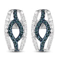 0.42 Carat Genuine Blue Diamond & White Diamond .925 Sterling Silver Earrings by Bids.com