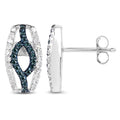 0.42 Carat Genuine Blue Diamond & White Diamond .925 Sterling Silver Earrings by Bids.com