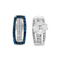 0.51 Carat Genuine Blue Diamond & White Diamond .925 Sterling Silver Earrings by Bids.com