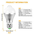 E27 Motion Sensor Light Bulb 1000LM 6500K Dust to Dawn Automatic by DailySale