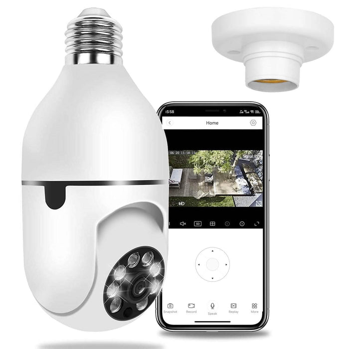 E27 WiFi Bulb Camera 1080P FHD WiFi IP Pan Tilt Security Surveillance Camera by DailySale