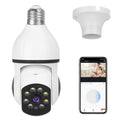 E27 WiFi Bulb Camera 1080P FHD WiFi IP Pan Tilt Security Surveillance Camera with Two-Way Audio Full Color Night Vision by DailySale