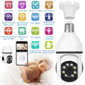 E27 WiFi Bulb Camera 1080P FHD WiFi IP Pan Tilt Security Surveillance Camera with Two-Way Audio Full Color Night Vision by DailySale
