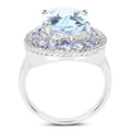 7.41 Carat Genuine Blue Topaz and Tanzanite .925 Sterling Silver Ring by Bids.com