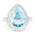 5.30 Carat Genuine Blue Topaz .925 Sterling Silver Ring by Bids.com