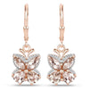 1.88 Ct Peach Morganite Prong 18K Rose Gold Plated Silver Dangle Earrings