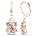 1.88 Ct Peach Morganite Prong 18K Rose Gold Plated Silver Dangle Earrings by Fine Color Jewels