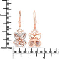 1.88 Ct Peach Morganite Prong 18K Rose Gold Plated Silver Dangle Earrings by Fine Color Jewels