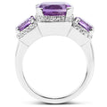 5.85 Carat Genuine Pink Amethyst and White Topaz .925 Sterling Silver Ring by Bids.com