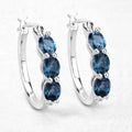 Genuine London Blue Topaz Diamond Earrings by Fine Color Jewels