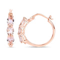 Genuine Pink Morganite and Diamond Earrings by Fine Color Jewels