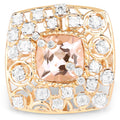 14K Yellow Gold Plated 3.33 Carat Synthartic Morganite and White Topaz .925 Sterling Silver Ring by Bids.com