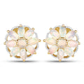 14K Yellow Gold Plated 2.70 Carat Genuine Ethiopian Opal .925 Sterling Silver Earrings by Bids.com