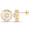 14K Yellow Gold Plated 2.70 Carat Genuine Ethiopian Opal .925 Sterling Silver Earrings by Bids.com