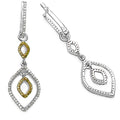 1.00 Carat Genuine White Diamond & Yellow Diamond .925 Sterling Silver Earrings by Bids.com
