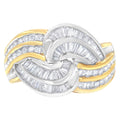 10KT Two-Toned Gold Diamond Bypass Ring (1 cttw, H-I Color, SI1-SI2 Clarity) by Bids.com