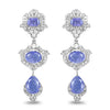 Violet Tanzanite Bezel Sterling Silver Drop Dangle Earrings