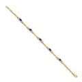 Genuine Blue Sapphire 14K Heart Gold Bracelet by Fine Color Jewels