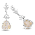 15.97 Carat Genuine Golden Rutile And White Topaz .925 Sterling Silver Earrings by Bids.com