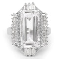 9.77 Carat Genuine Crystal Quartz & White Topaz .925 Sterling Silver Ring by Bids.com