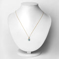 0.89 Carat Genuine Swiss Blue Topaz and White Diamond 14K Yellow Gold Pendant by Bids.com