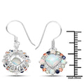 White Opal Prong Sterling Silver Dangle Earrings by Fine Color Jewels