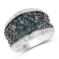 1.38 Carat Genuine Blue Diamond and White Diamond .925 Sterling Silver Ring by Bids.com