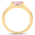 14K Yellow Gold Plated 2.40 Carat Genuine Kunzite .925 Sterling Silver Ring by Bids.com