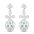 Aquamarine Dangle Earrings Sterling Silver by Fine Color Jewels