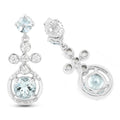 Aquamarine Dangle Earrings Sterling Silver by Fine Color Jewels