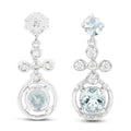 Aquamarine Dangle Earrings Sterling Silver by Fine Color Jewels