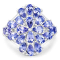 4.20 Carat Genuine Tanzanite .925 Sterling Silver Ring by Bids.com