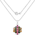 4.34 Carat Genuine Pink Tourmaline, Green Tourmaline & Brown Tourmaline .925 Sterling Silver Pendant by Bids.com