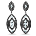 8.80 Carat Genuine Blue Topaz and Black Spinel .925 Sterling Silver Earrings by Bids.com